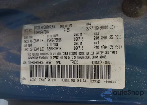 2006 Dodge Dakota St from USA, damaged, VIN 1D7HW28N96S510038